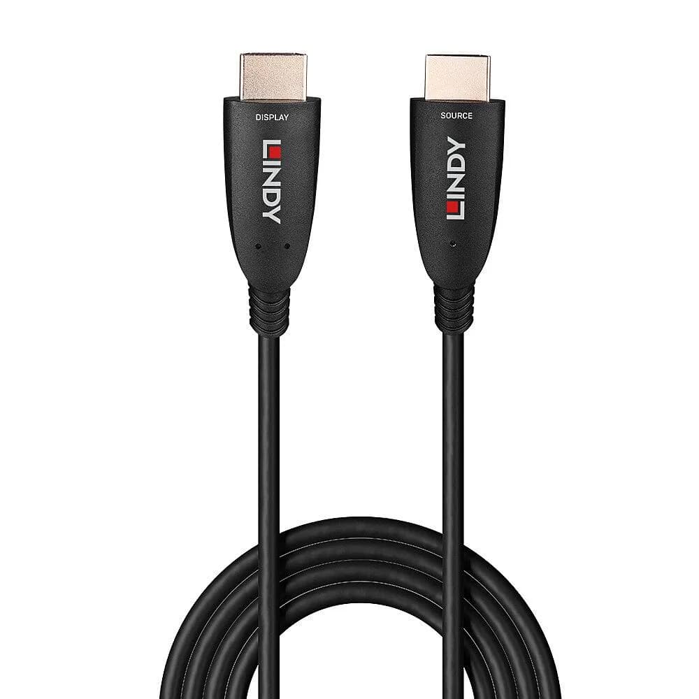 Cablu Lindy 10m Hybrid HDMI 8k60, latime de banda suportata 48Gbps, rezolutie maxima 7680x4320@60Hz 4:2:0 10bit, 3840x2160@120Hz 4:4:4 10bit — miniatură