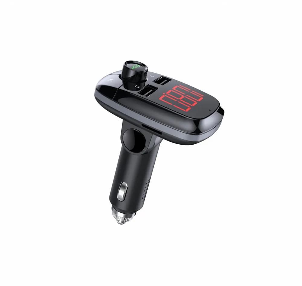 Modulator FM Serioux ABFM50, Bluetooth 5.0, raza actiune de până la 5 m, voltaj intrare: 1x DC 12V/24V,2 porturi USB: 1x USB DC5V 2.4A Max 1 x USB audio (pana la 32 GB), slot MicroSD (pana la 32 GB), format muzica: MP3/WMA/WAV, frecvența FM: 87.5MHz - 108.0MHZ, microfon incorporat, functii — miniatură