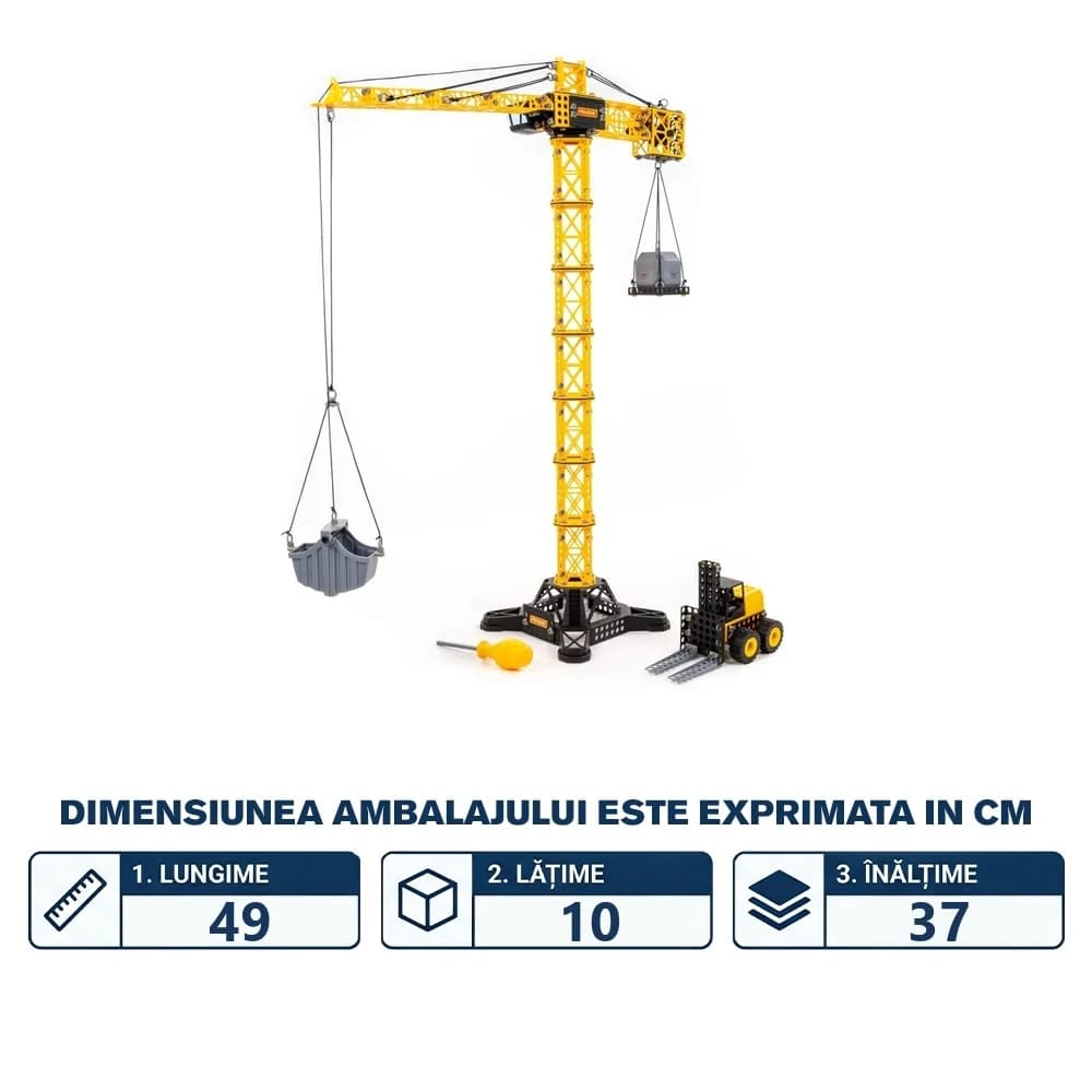 Macara turn JUMBO, cu stivuitor, 68x26x93 cm, Polesie — miniatură
