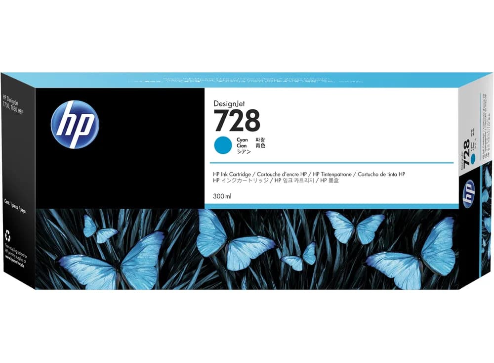 Cartus Cerneala Original HP Cyan, nr.728, pentru DesignJet T730|DesignJet T830, "F9K17A"