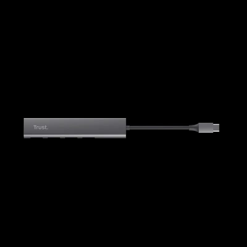 Hub USB Trust Halyx USB-A, 4 porturi, Argintiu — miniatură