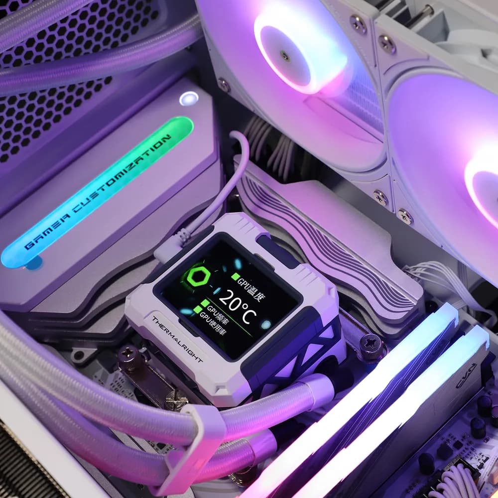 COOLER Thermalright "Frozen Warframe 360 White Argb ", racire cu lichid, 3 x 120mm, 2000 rpm, ARGB, alb "Frozen Warframe 360 White Argb " — miniatură