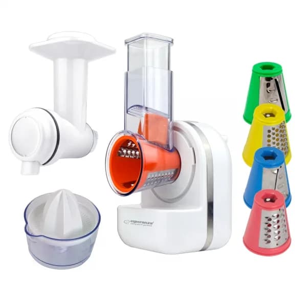 Robot de bucatarie Esperanza Panzanella EKM027 150W 3 in 1 razatoare/aparat pentru deserturi cu fructe congelate/storcator fructe Alb "EKM027" — miniatură