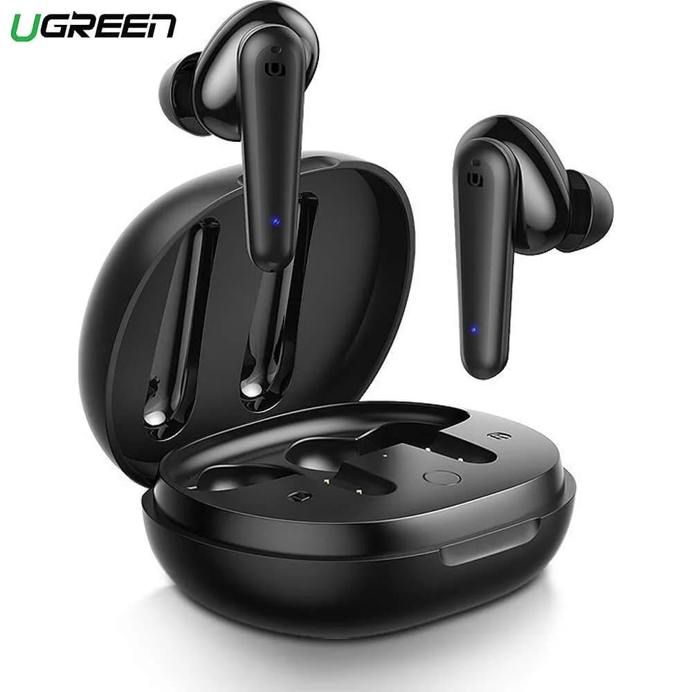 CASTI Ugreen, "WS106" wireless, intraauriculare - butoni, ANC, pt smartphone, microfon pe casca, conectare prin Bluetooth 5.2, negru, "90401", (include TV 0.18lei) - 6957303894017 — miniatură