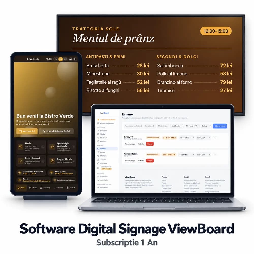 Software digital Signage ViewBoard – Subscriptie 1 An