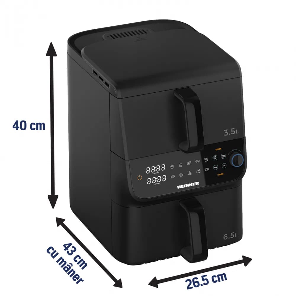 FRITEUZA DUBLA ETAJATA HEINNER InnovaCook HAF-C10DBS25BK — miniatură