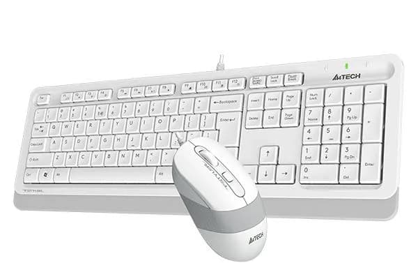 Kit Wired tastatura si mouse A4TECH Fstyler FM10+FK10, Alb — miniatură