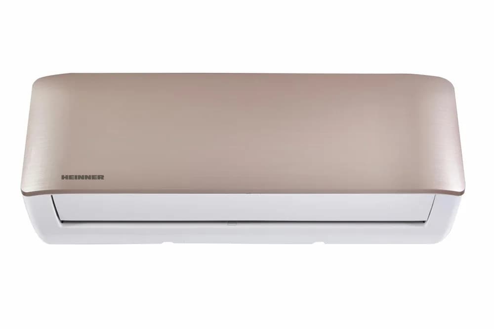 Aparat de aer conditionat HEINNER ONIX HAC-CO12WFN-GD, 12000 BTU, WiFi, clasa energetica: racire A++/incalzire A+, functii: Super-ionizare, "Follow me", ECO, Turbo, filtru cu densitate ridicata, auto curatare, panel auriu. — miniatură