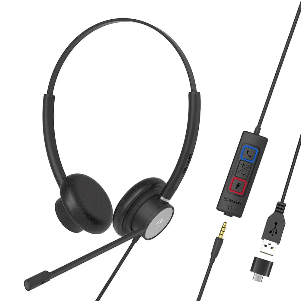 Casti Head-band Tellur Voice 420, Wired, negru