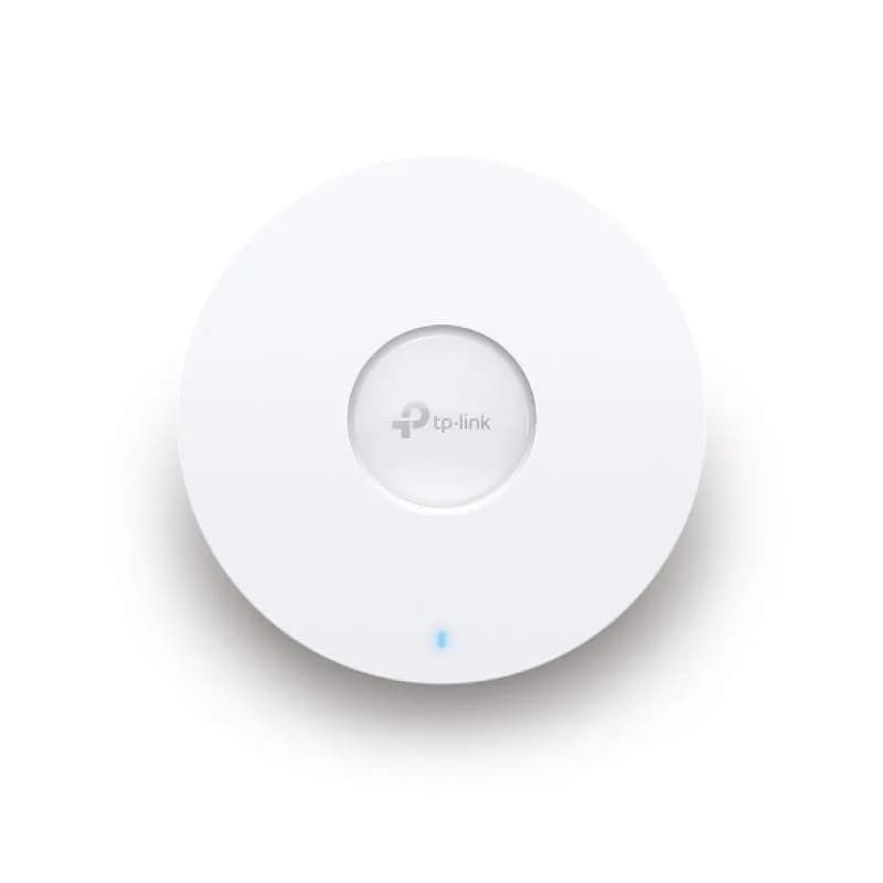 Omada  AX3000 Ceiling Mount Dual-Band Wi-Fi 6 Access Point PORT: 1×2.5G RJ45 Port SPEED:1148Mbps at  2.4 GHz + 4804 Mbps at 5 GHz FEATURE: 802.3at POE+ and 12V DC (Power Adapter is not included), 4 ×Internal Antennas, MU-MIMO, 160MHz Supported, Seamless Roaming, Band Steering, Beamforming, Load