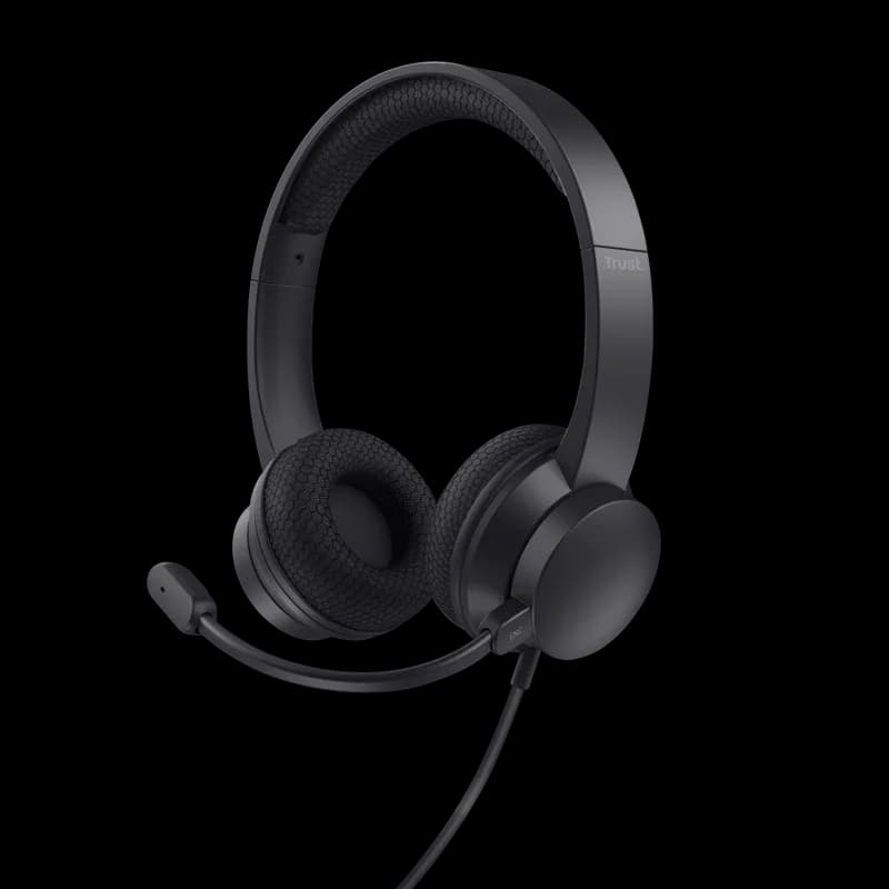 Casti Head-band Trust Ayda, Wired, noise-canceling, Negru — miniatură