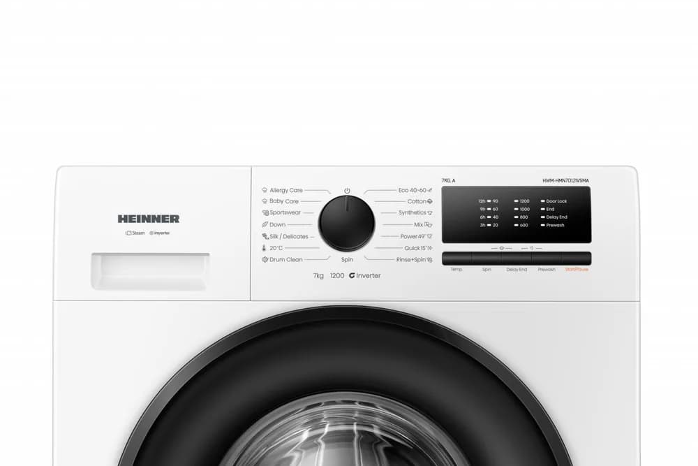 Masina de spalat rufe HEINNER HWM-HMN7012IVSMA, 7 kg, 1200 rpm, Clasa: A, Alb — miniatură