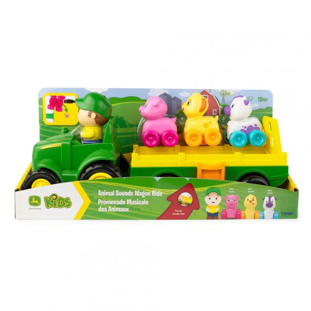 TRACTORAS CU REMORCA, ANIMALUTE SI SUNETE, JOHN DEERE — miniatură