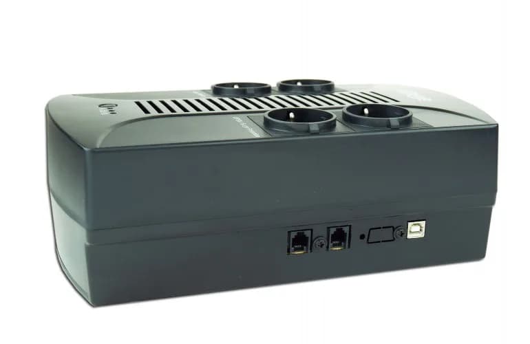 UPS GEMBIRD, Line Int., brick, 850VA/510W, AVR, Schuko x 4, 1 x baterie 12V/8Ah, LED, back-up 1 - 10 min., "EG-UPS-002" — miniatură