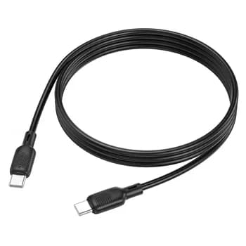 CABLU alimentare si date Borofone "BX113", Fast Charging Data Cable pt. smartphone, USB Type-C la USB Type-C, 60W 3A, 1m, negru "6941991115455" — miniatură