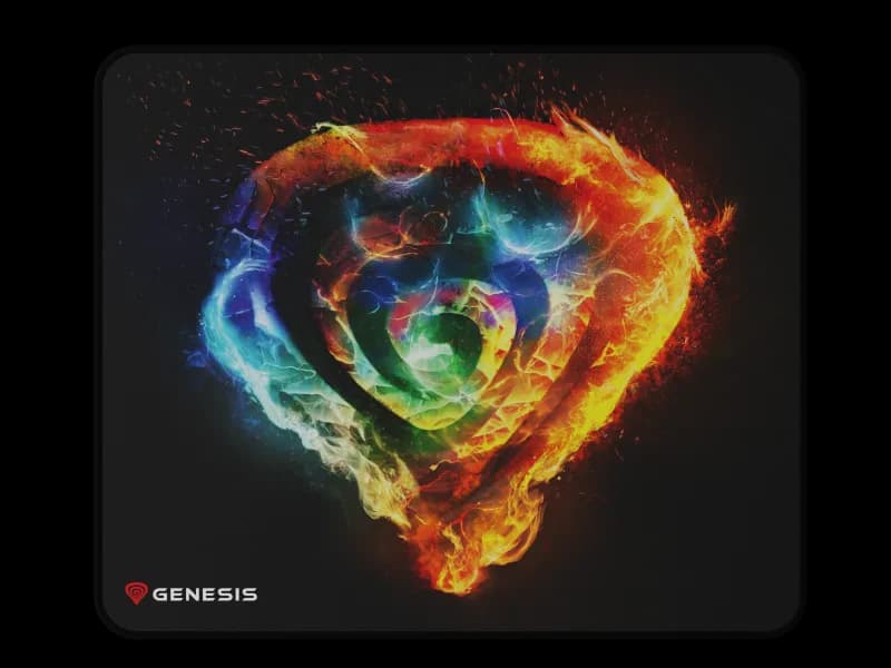 Mousepad Genesis Carbon 500 M FIRE G2, material cauciuc + material textil, dimensiuni 300 x 250 x 2.5 mm, multicolor