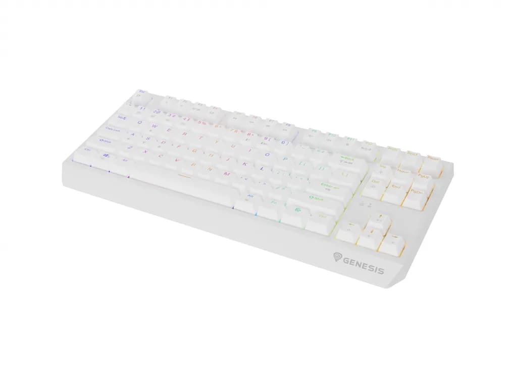 Tastatura Mecanica Gaming Genesis Thor 230 TKL, RGB, Wireless, Alb
