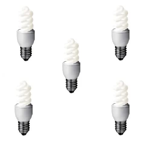SET 3 becuri fluorescent Panasonic, soclu E27, putere 8W, forma spirala, lumina alb rece, alimentare 220 - 240 V, "EFD8E65HD-5"