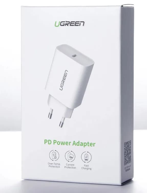 INCARCATOR retea Ugreen, "CD137" Quick Charge 20W, 1 x USB Type-C 5V/3A, alb "60450" - 6957303864508 — miniatură