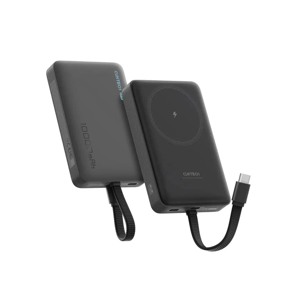 POWER BANK Cuktech Magnetic, 10000mAh, 20W, cablu integrat USB Type-C, gri "CKWPB100LGLBK"