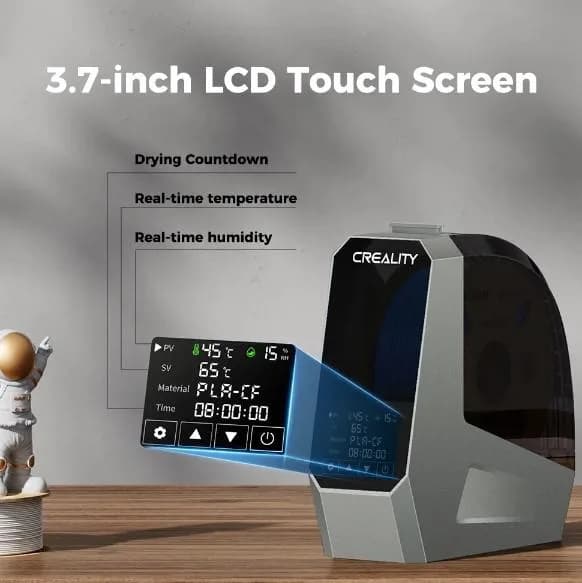CREALITY 3D SPACE PI FILAMENT DRYER, dimensiuni: 300x200x100mm, 145W, Control temperatura : 45°C-70°C, Durata incalzire: 0-48h, Diametru filament compatibil: 1.75mm/2.85mm.Recomandat pentru: PLA, TPU, PP, ABS, ASA, PETG, PC, PET, PLA-CF, PETG-CF, PA-CF, Touchscreen 3.7", Monitorizare umiditate. — miniatură