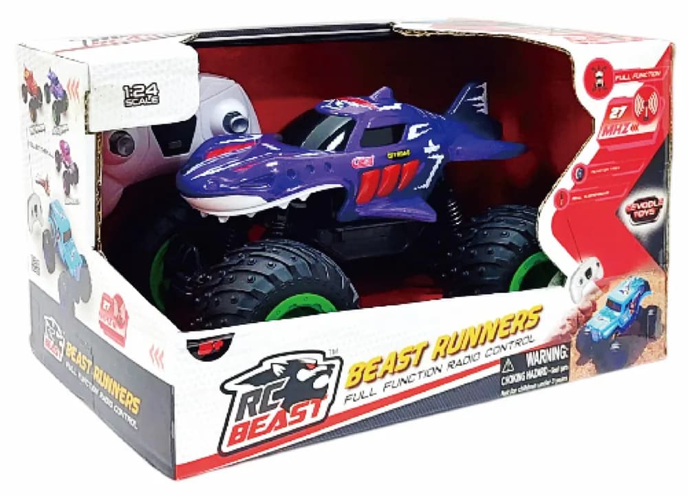 MASINUTA CU TELECOMANDA TIP CAMION BEAST RUNNERS, SCARA 1/24, 21CM, DIVERSE CULORI- ROSU, MOV, ALBASTRU SI ROZ — miniatură