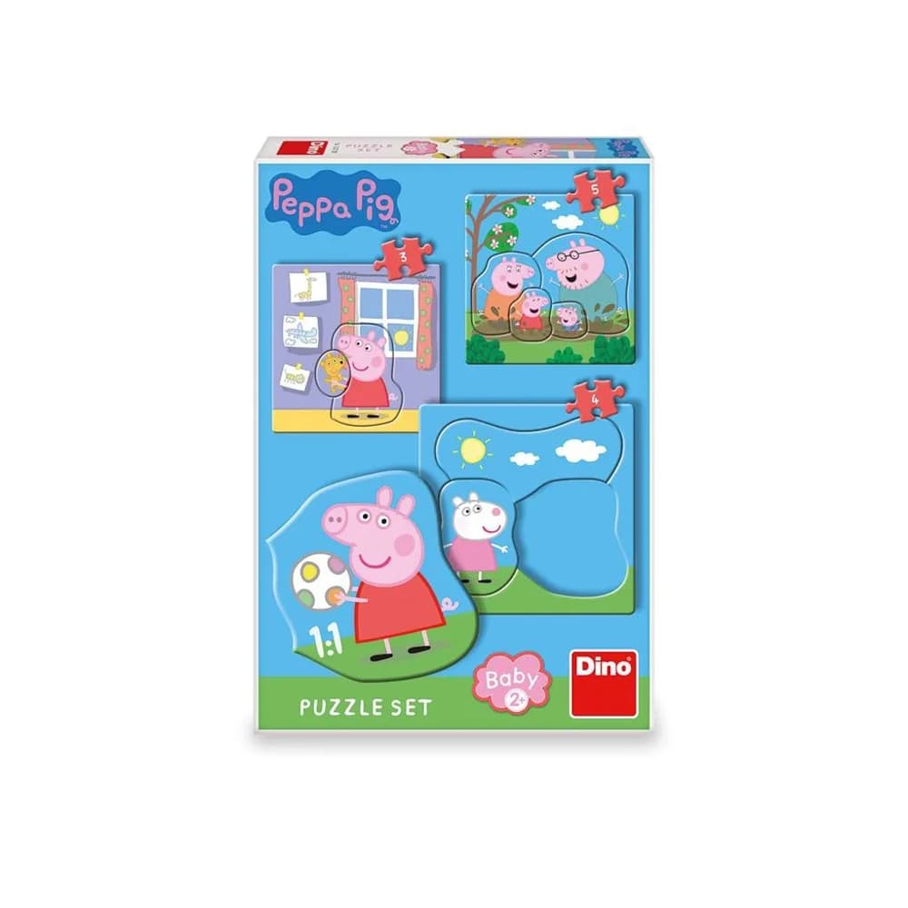 Puzzle 3 in 1, Peppa Pig - DINO TOYS — miniatură