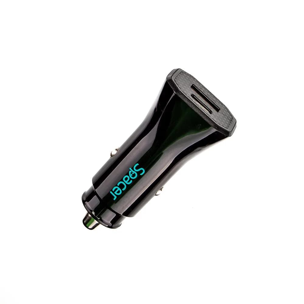 Incarcator Auto Spacer SPCC-DUO-03, 12W, 2 porturi, Negru
