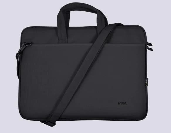 GEANTA TRUST, pt. notebook de max 16 inch, 1 compartiment, buzunar frontal, 410 x 290 x 40 mm, poliester, negru, "TR-24447" — miniatură