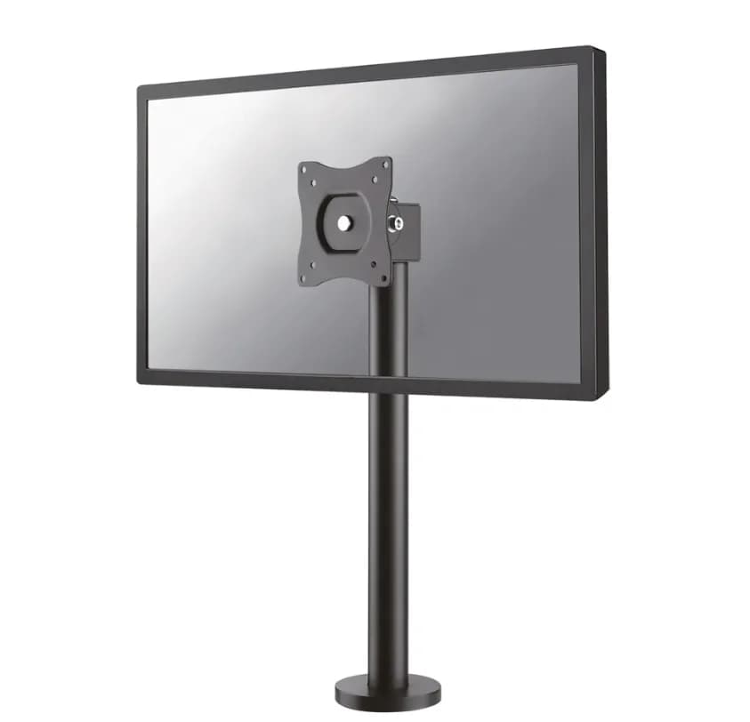 Suport monitor de birou Neomounts NS-DPOS100BLACK; pentru display-uri cu diagonale 10"-32", sistem de prindere VESA 75x75~100x100, greutate maxima suportata 15kg, tilt +45°, -15°, swivel +360°, rotate +360°; culoare negru.