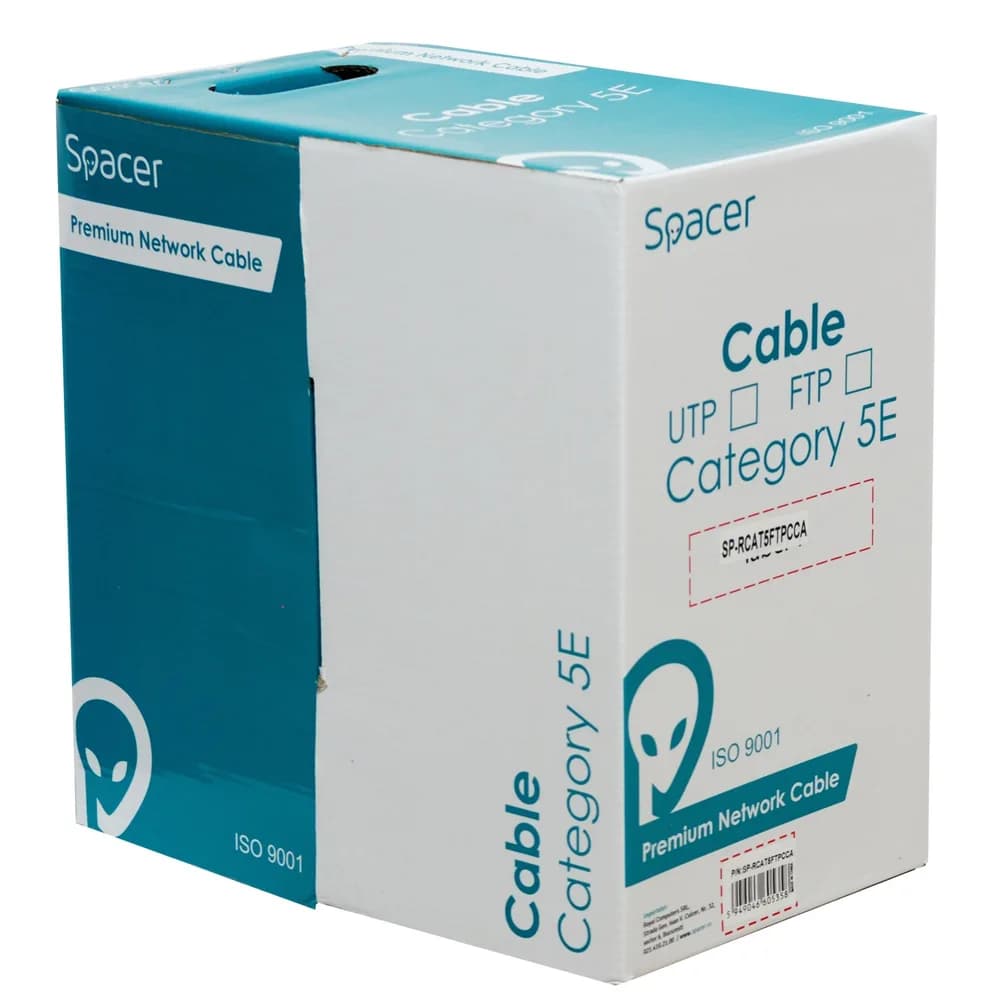 ROLA CABLU FTP SPACER Cat5e, 305m, Cupru-Aluminiu, Solid, AWG24, diam.0.51mm, supr.0.21mm2, "SP-RCAT5FTPCCA"