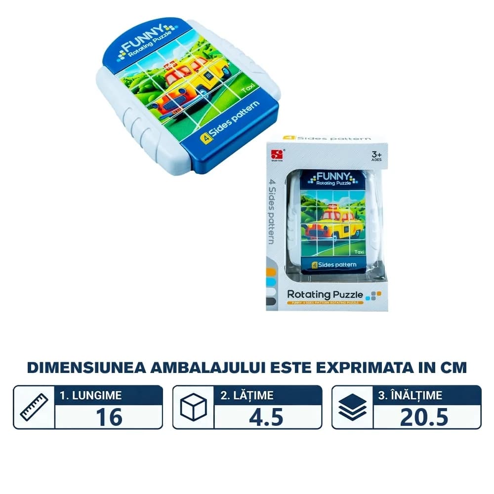 Puzzle educativ, cu 4 fete, Autovehicule — miniatură