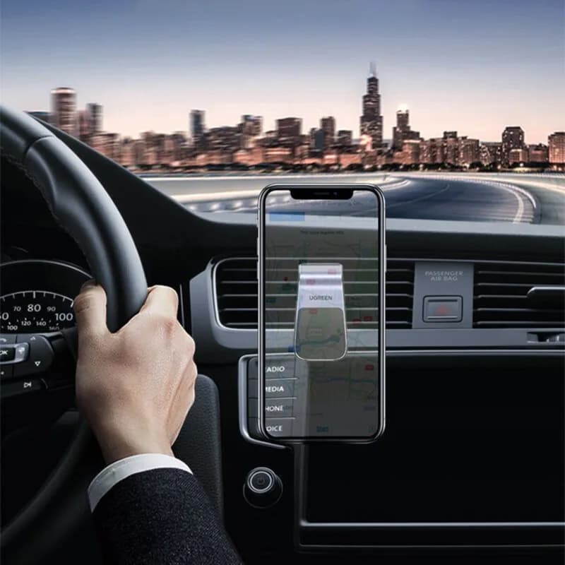 SUPORT AUTO Ugreen pt. SmartPhone, "LP290" fixare grila ventilatie, magnetic, argintiu "80712B" - 6957303893171 — miniatură