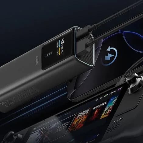 POWER BANK Cuktech P+ Series 1C1A, 10000mAh, 150W, 1 x USB; 1 x USB Type-C, digital display pt. status baterie, negru "CKPB100PGLBL" — miniatură