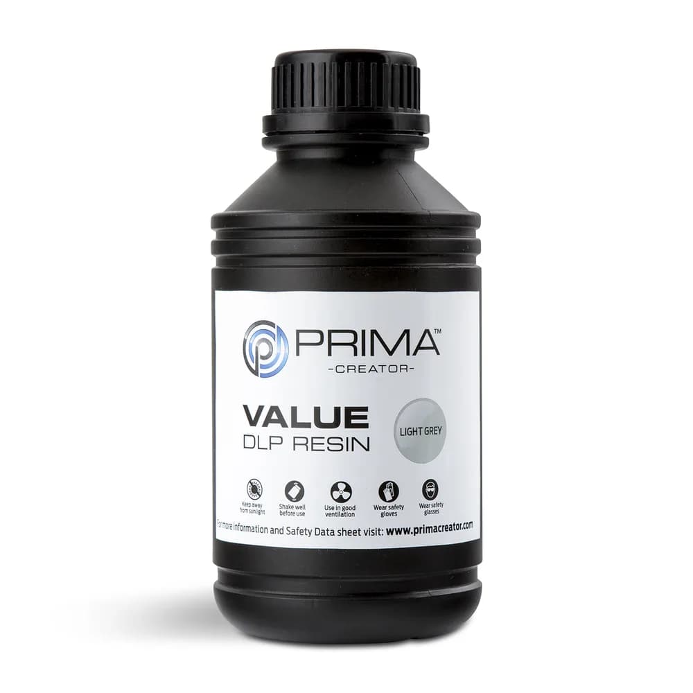 Rășină 3D PrimaCreator Value UV / DLP – 500 g – Light Grey — miniatură