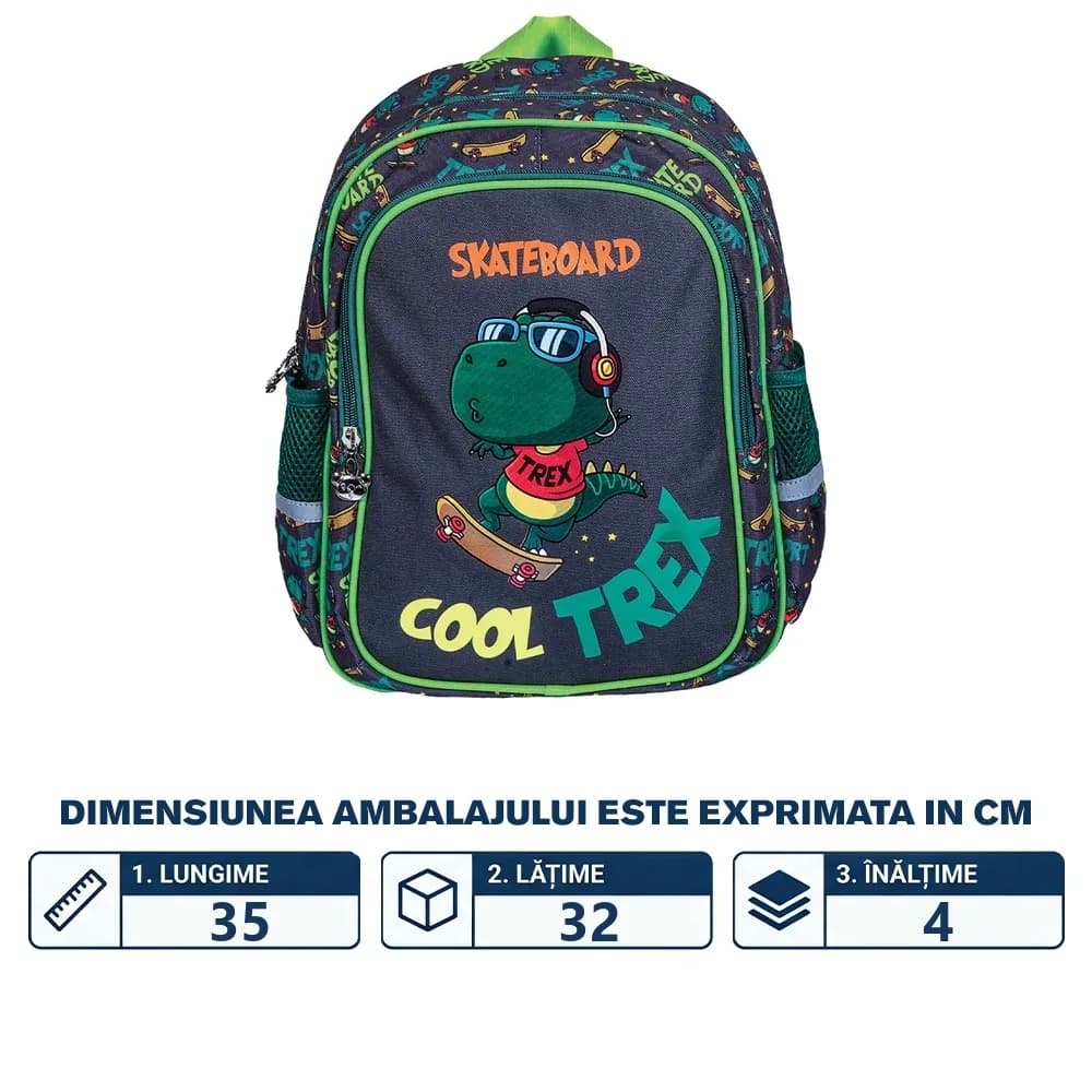 Ghiozdan gradinita, 33x27x15 cm, COOL TREX - S-COOL — miniatură