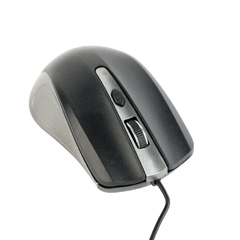 MOUSE GEMBIRD, PC sau NB, cu fir, USB, optic, 1200 dpi, butoane/scroll 4/1, negru / gri, "MUS-4B-01-GB" — miniatură