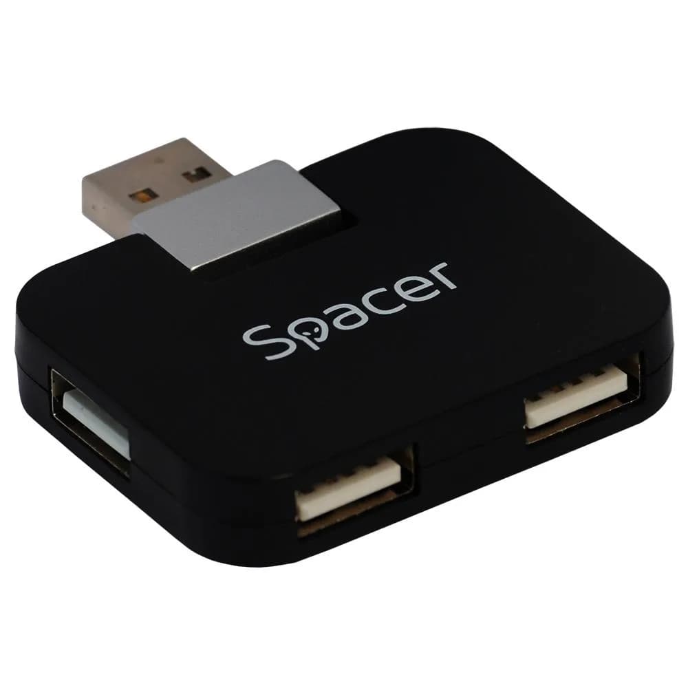 Hub USB Spacer SPH-316, USB-A, 4 porturi, Negru — miniatură