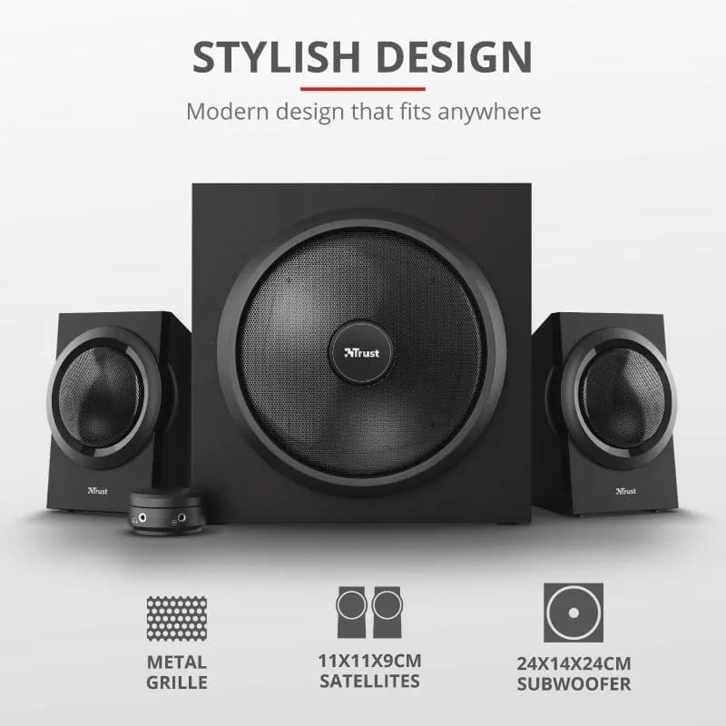 Sistem audio Trust Yuri 2.1, 60W, negru — miniatură