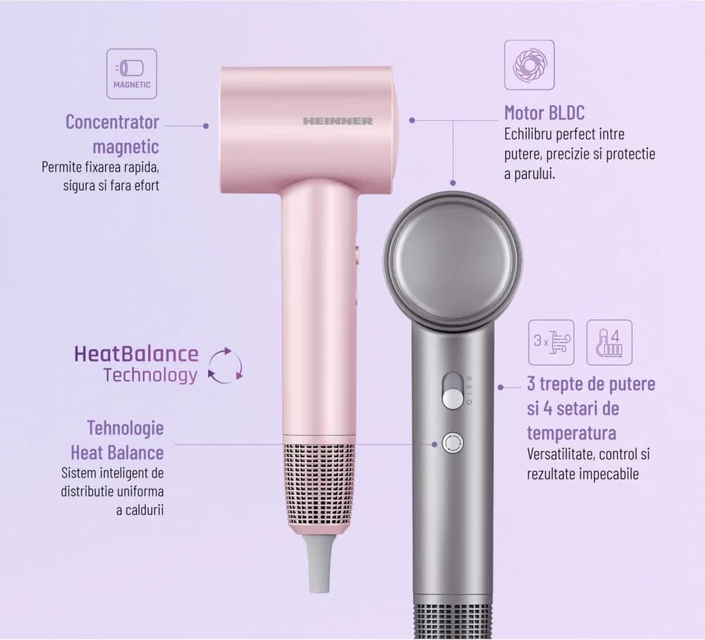 USCATOR DE PAR PROFESIONAL HEINNER HHD-H16BLDC-GY — miniatură