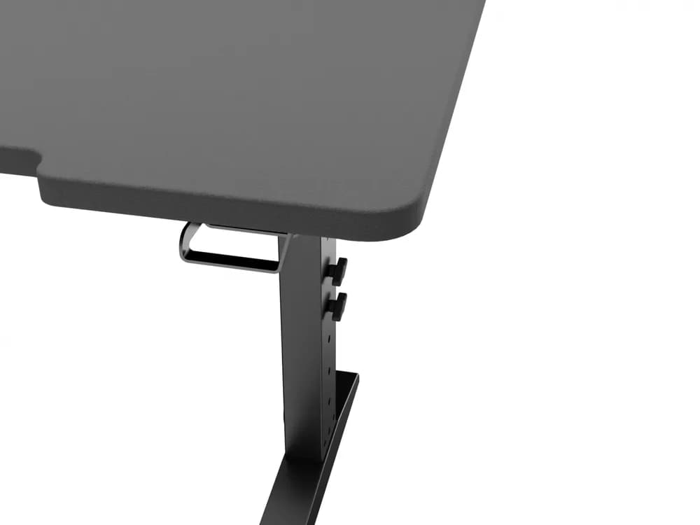 Birou gaming Genesis Holm Modular 180, material lemn/metal, reglabil pe inaltime 70 - 90 cm, iluminare RGB, management cabluri, negru — miniatură