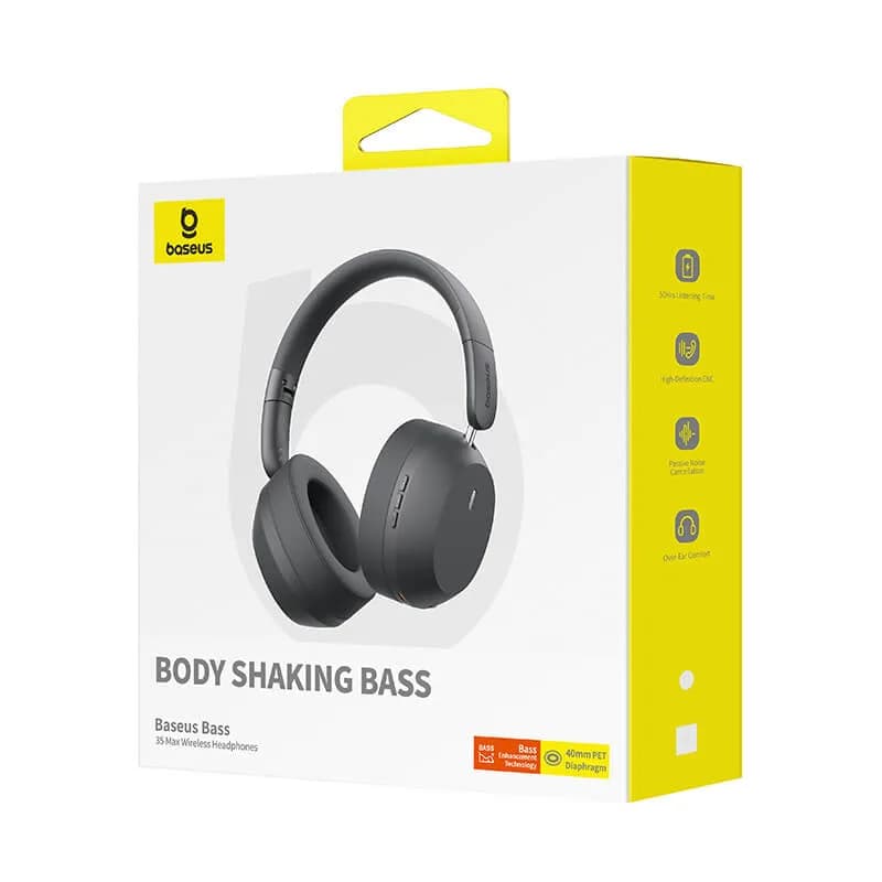 CASTI Baseus Bass 35 Max, multimedia, wireless, bluetooth 5.3,Hi-Res Sound,46h viata baterie, gri "A00070800821-00" - 6932172657833 — miniatură