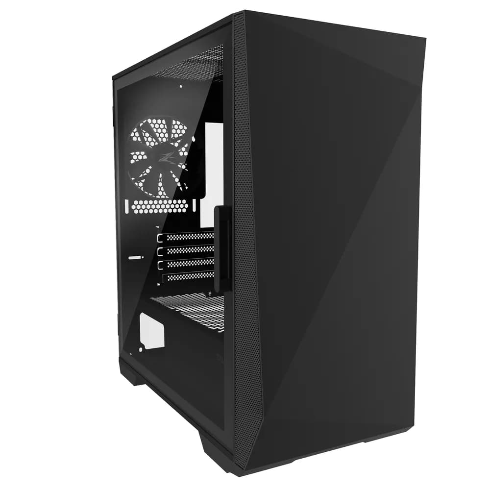 CARCASA Zalman "Z1 Iceberg", middle tower, fara sursa, suporta 5xfan, 3xfan inclus, USB 3.1 gen1 x 2, USB 2.0 x 1, audio+mic, 4 sloturi expansiune, negru "Z1 Iceberg Black" — miniatură