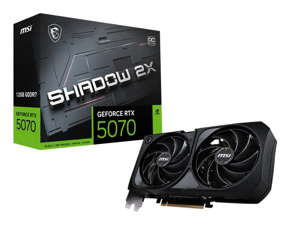 MSI Video Card Nvidia GeForce RTX 5070 12G SHADOW 2X OC (12GB GDDR7/192bit, 3xDP, 1xHDMI, PCIe Gen 5, Recommended PSU 650W) Retail "RTX 5070 12G SHADOW 2X OC"
