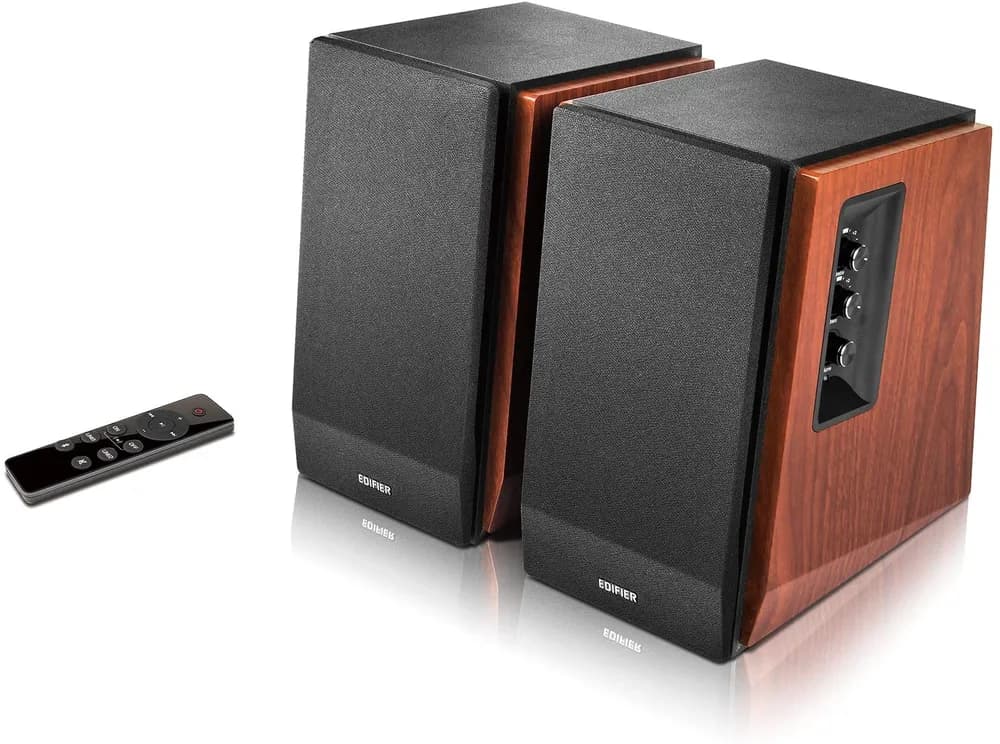 BOXE EDIFIER 2.0, RMS: 66W (2 x 15W, 2 x 18W), bluetooth, telecomanda wireless, volum, bass, treble, dual RCA, sub-out, brown, "R1700BTS-BR" — miniatură
