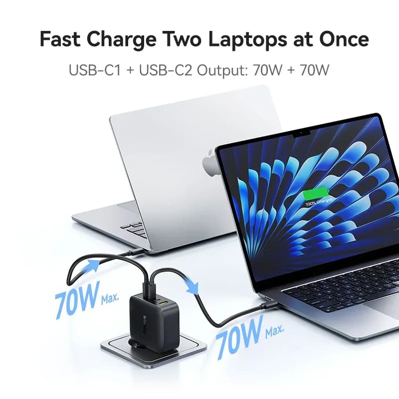 INCARCATOR retea Baseus EnerFill FH11, Quick Charge 140W, 3 x USB Type-C, 1 x USB, negru "E0121J00" - 6932172698812 — miniatură