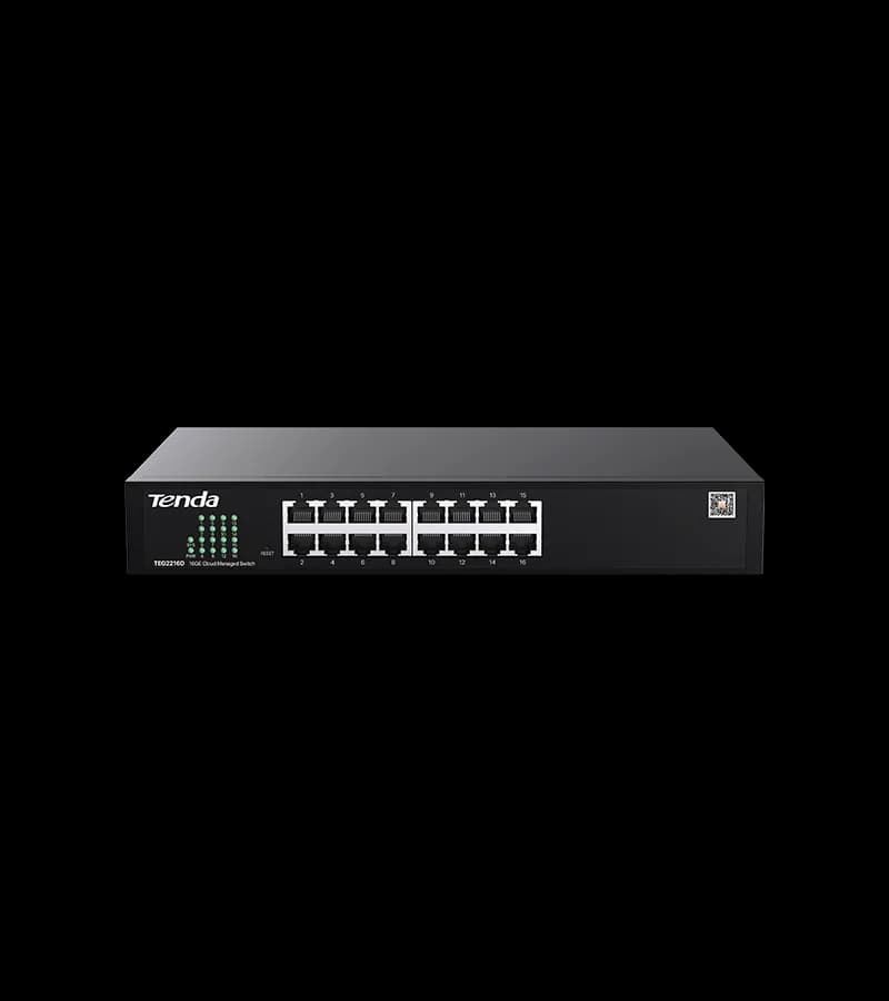 SWITCH TENDA managed, 16 porturi gigabit RJ-45, management Tenda CloudFi, metalic "TEG2216D"