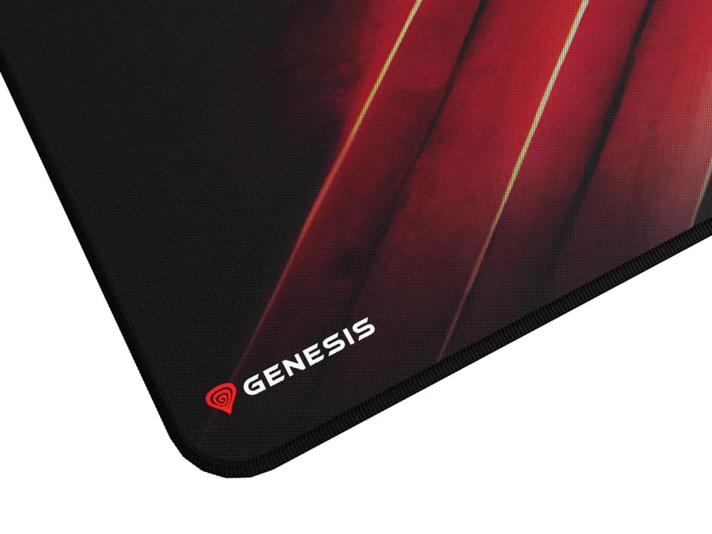 Mousepad Genesis Carbon 500 Maxi Flash, material cauciuc + textil, dimensiuni 900x450x2.5 mm, negru/rosu — miniatură