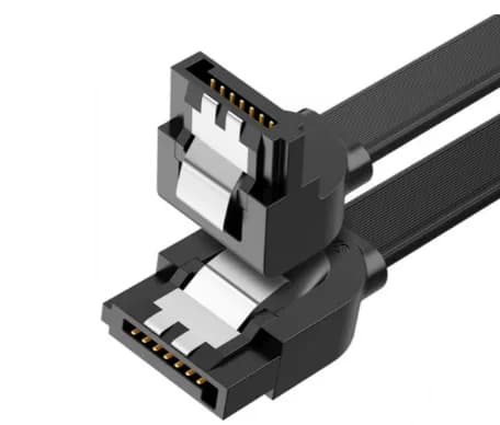 CABLU de date Ugreen, "US217", SATA 3(T) la SATA 3(T), unghi 90 de grade la un capat, 0.5m, negru "30797" - 6957303837977
