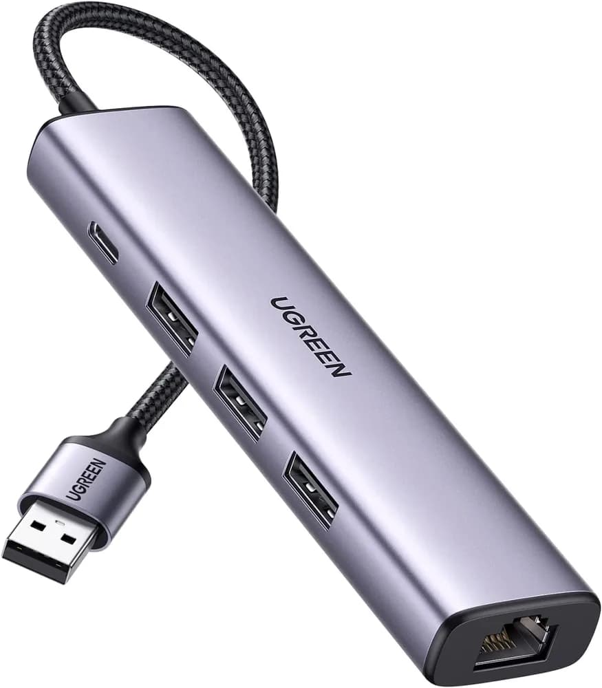 ADAPTOR RETEA Ugreen, "cm475" extern, USB 3.0 (T) la port Gigabit RJ-45, porturi USB: USB 3.0 x 3, USB Type-C x 1, argintiu "60554" - 6957303865543